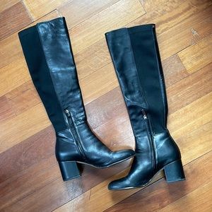 Sam Edelman Knee High Black Leather Boots